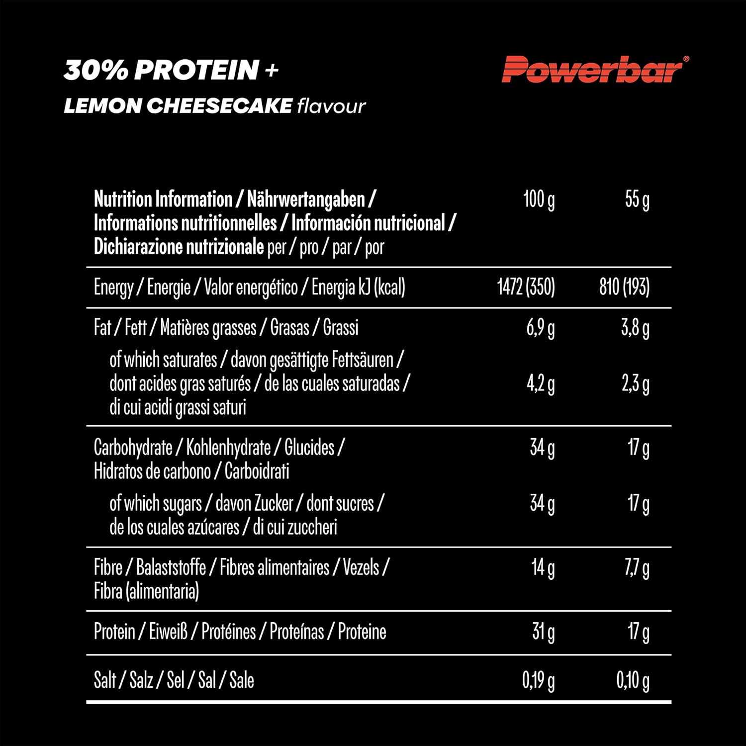 PowerBar ProteinPlus 30% Lemon Cheesecake Protein Bar – 55g