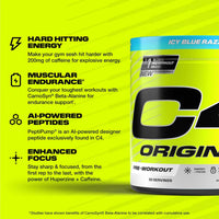 C4 Original Icy Blue Razz  Powder 50 Servings