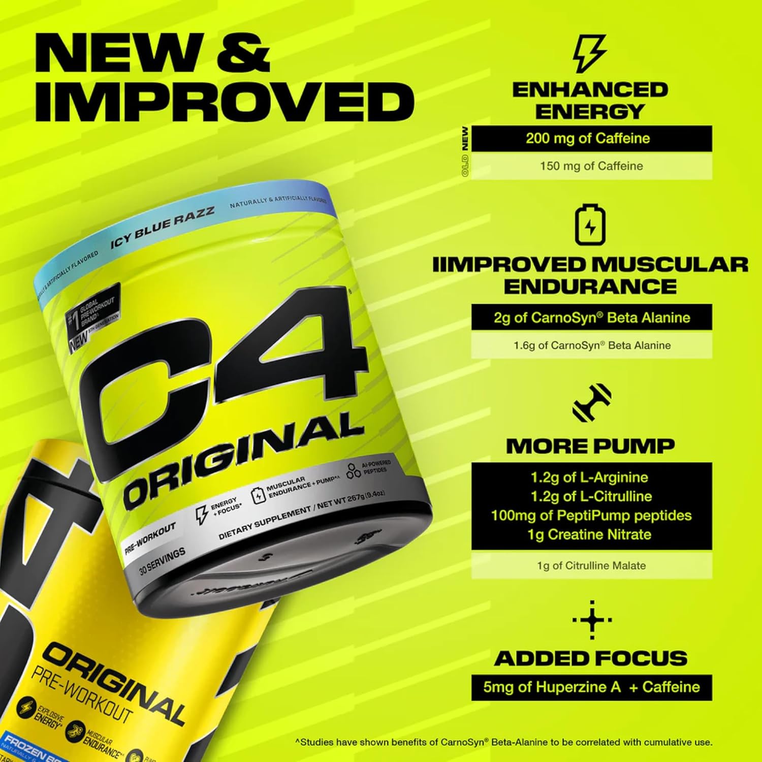 C4 Original Icy Blue Razz Powder 30 Servings